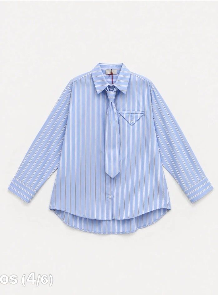 CHEMISE CRAVATE * Bleu Rayée