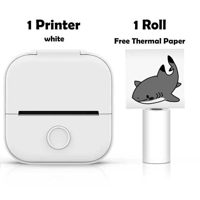 White Portable Mini Wireless Thermal Pocket Printer