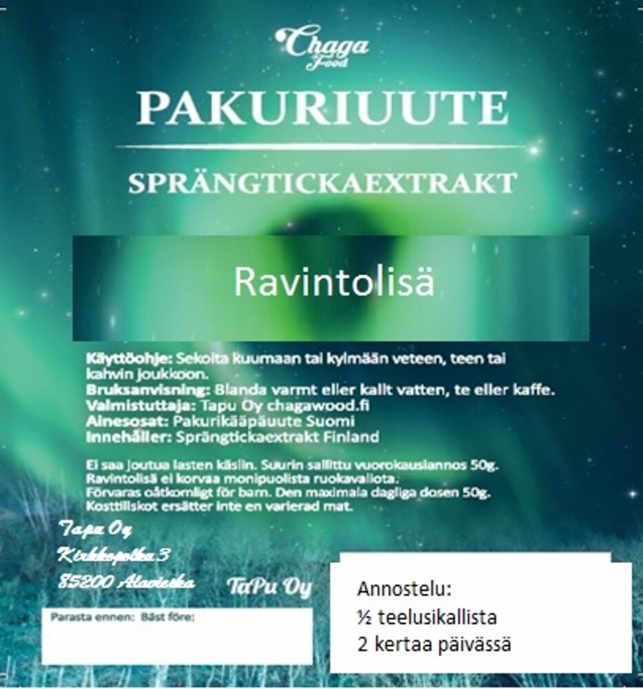 Instant pakuriuute 80g / Instant Sprängticka extract 80g/ Chaga extract 80g