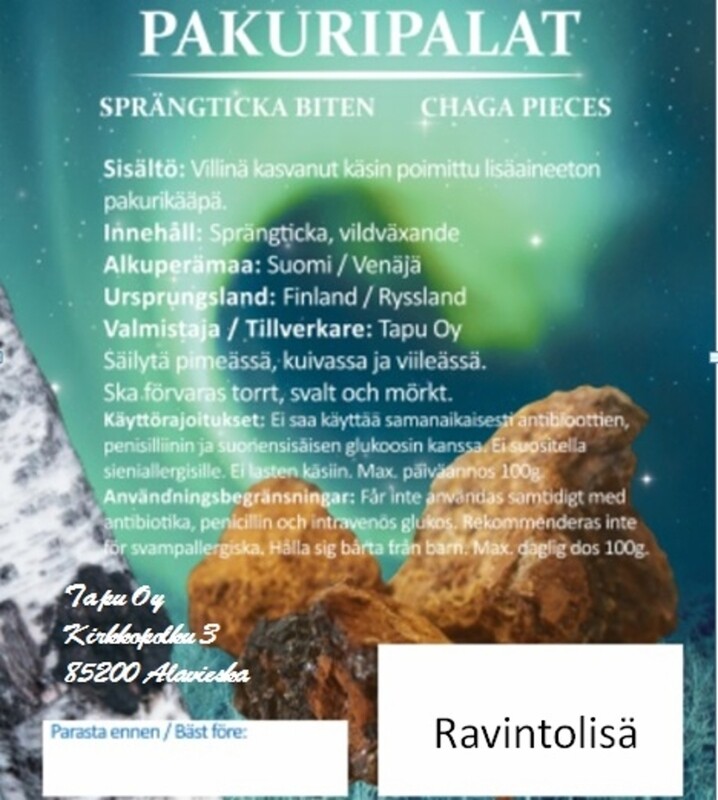 Pakuripalat 100g/ Sprängticka bitar 100g/ Chaga chunks 100g