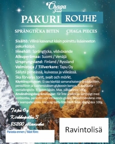 Pakurirouhe 500g/Sprängticka gryn 500g/ Chaga grain 500g