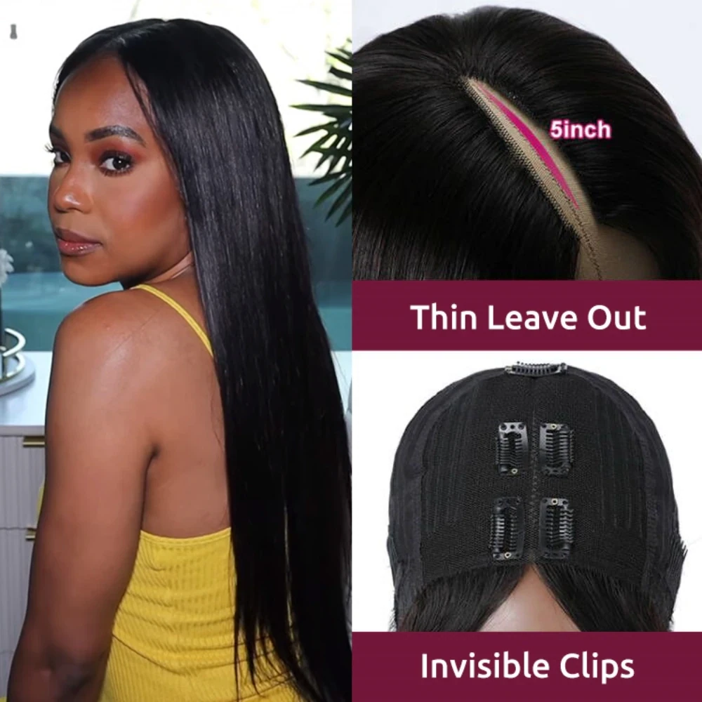 Straight Brazilian Glueless U/V part Lace Front