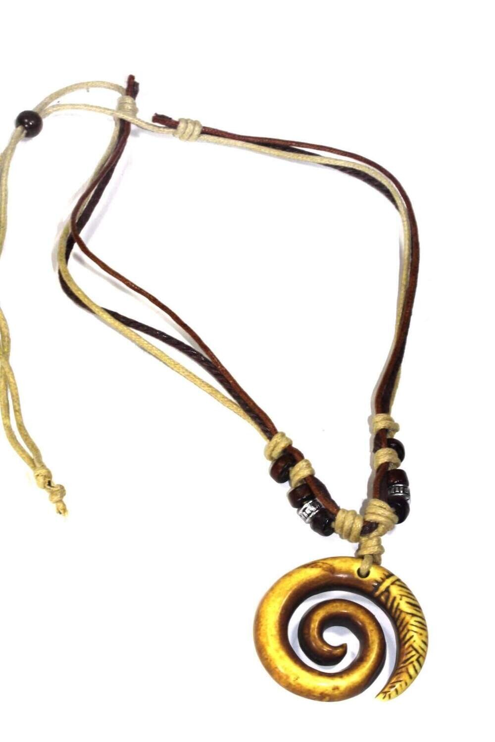 Tribal Spiral Boho Style Necklace