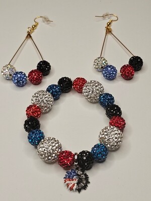 Custom Bling Bracelet and Earring Set 2