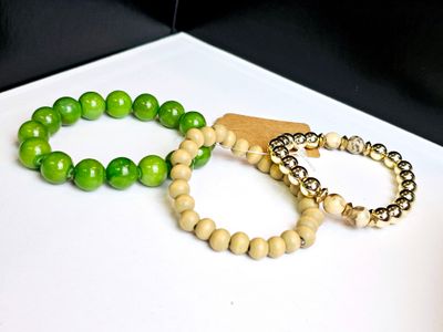 Green/Gold MHA Triple Bracelet Set