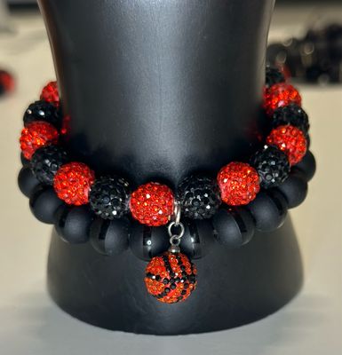 Fire and Ice Basketball Bracelet Set