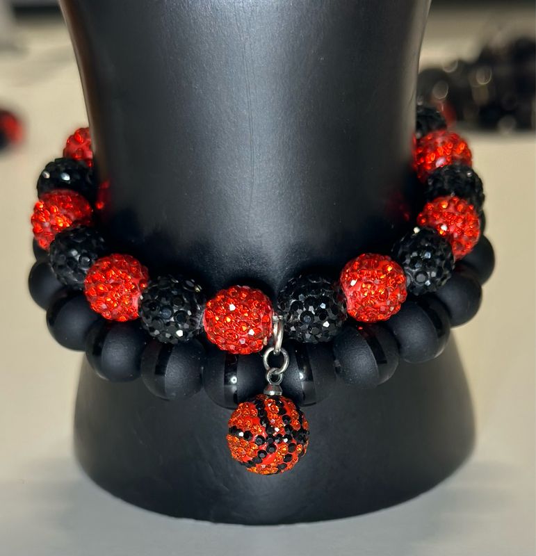 Fire and Ice Basketball Bracelet Set