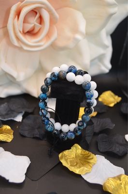 Deep Ocean Blue And White Bracelet