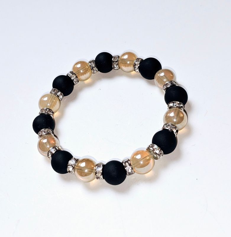 Golden Eclipse Beaded Bracelet