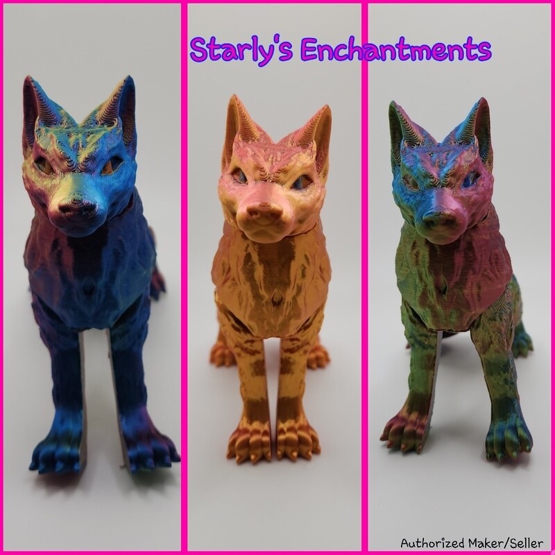 3D Printed Articulated Wolf