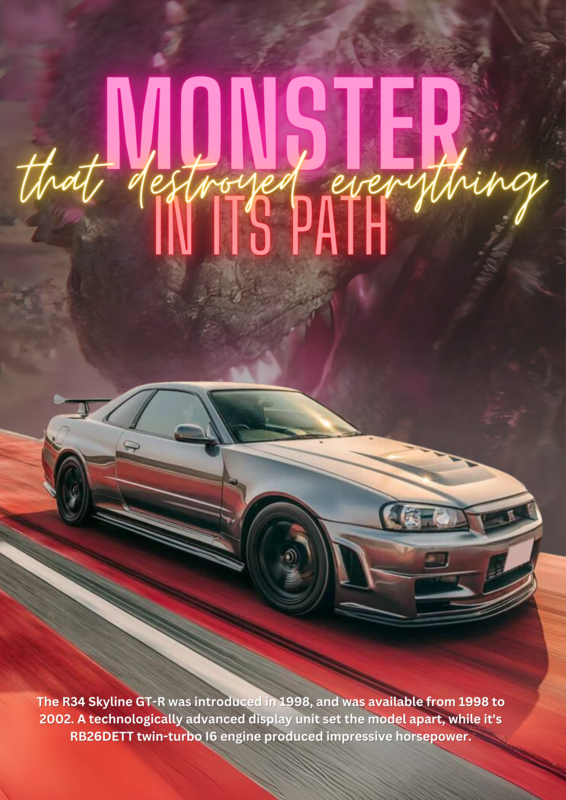 R34 Skyline GT-R poster