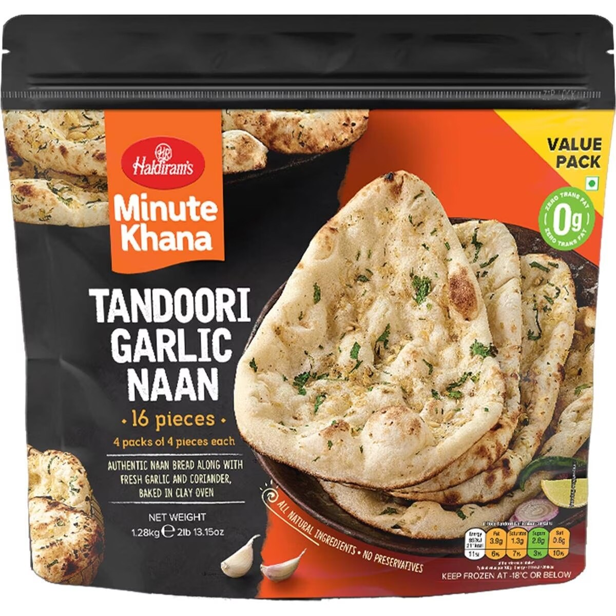 Haldiram Tandoori Garlic Naan 1.28kg