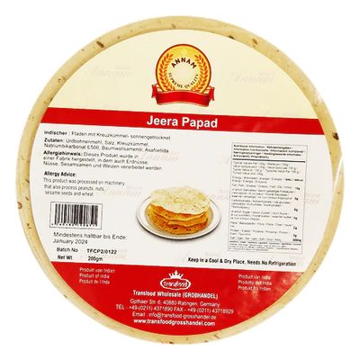 Annam Jeera Papad 200g