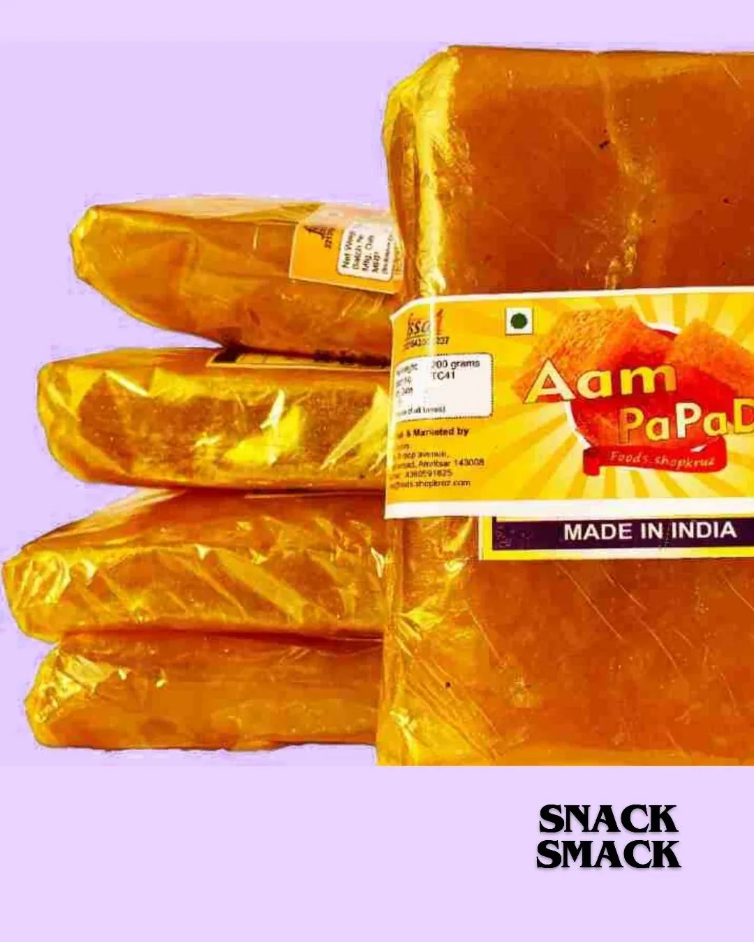 KRG bar yellow aam papad slice 200g