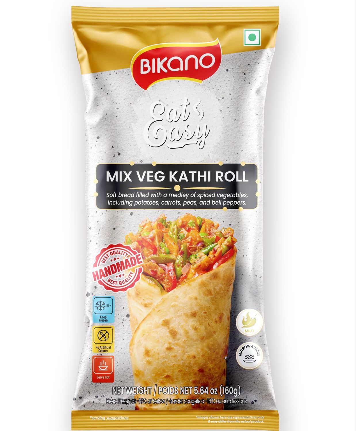 Bikano mix veg kathi roll 160g