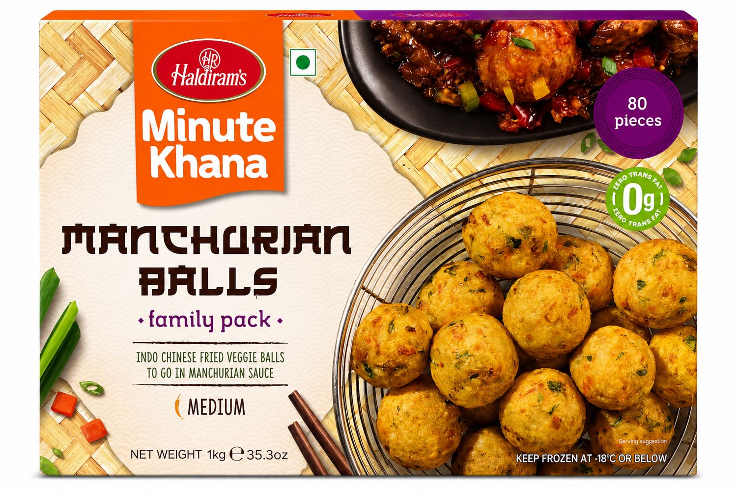 Haldiram’s manchurian balls 1kg (80pieces)