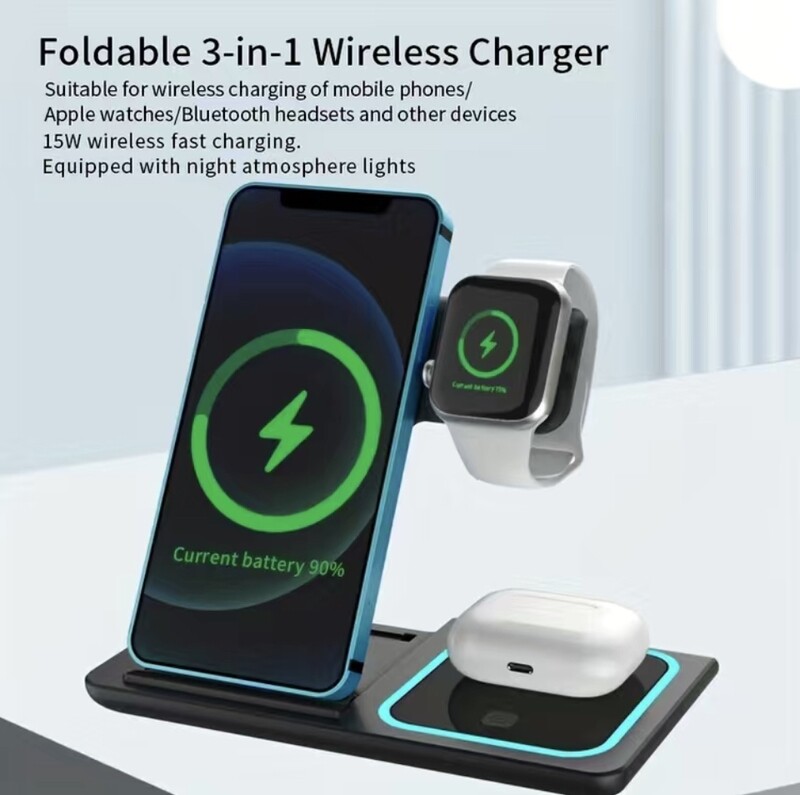 Wireless Charging Station for All Apple Devices - Fast 3-in-1 Charger