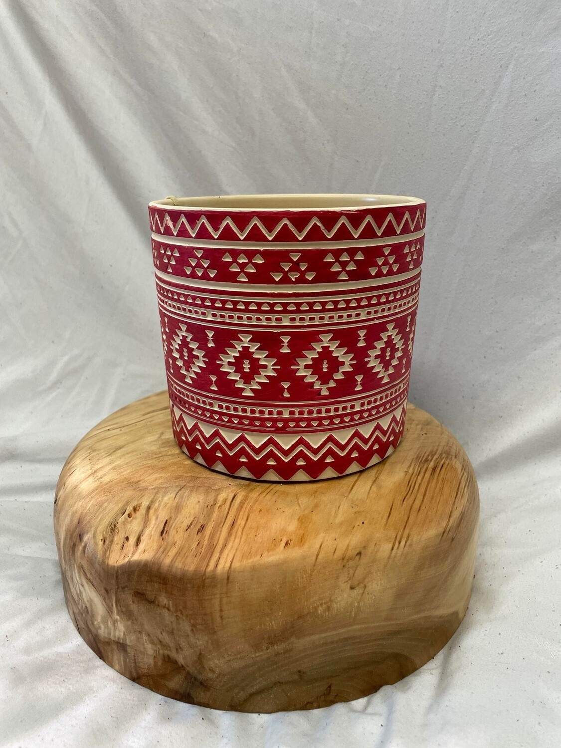 4&quot; Red Aztec Pot