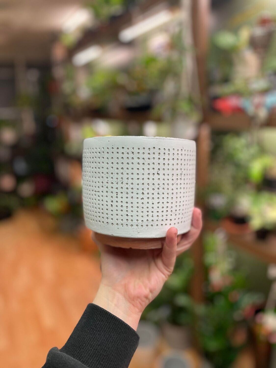 5&quot; White pot with pin holes