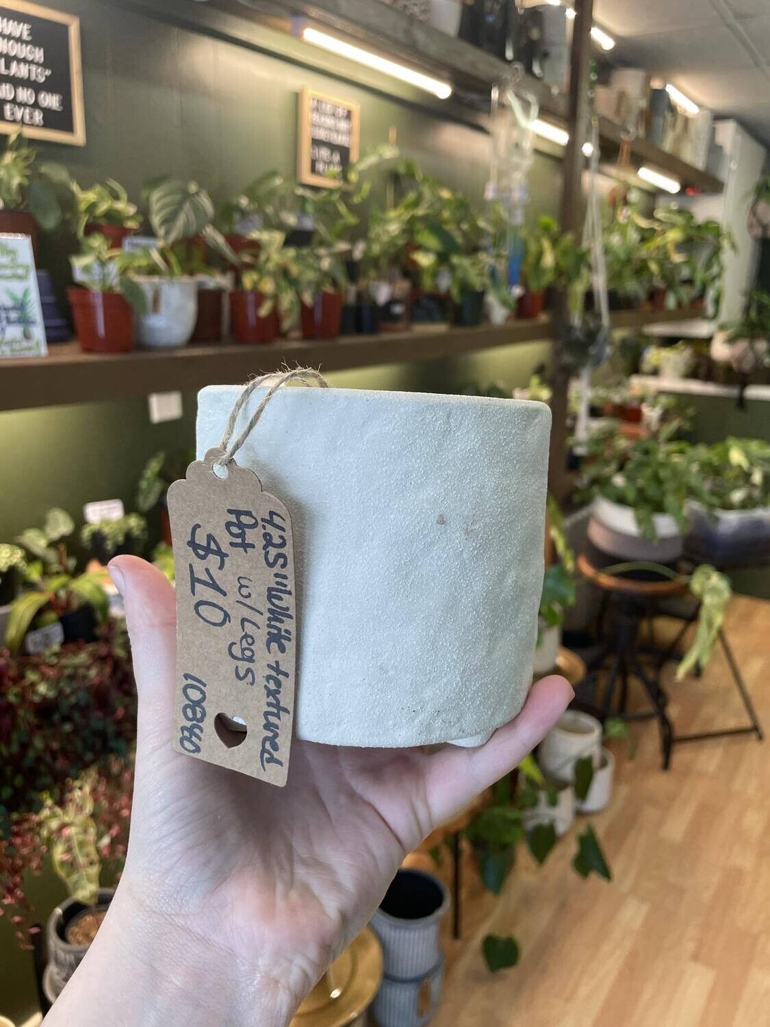 4.25&quot; White Textured Pot