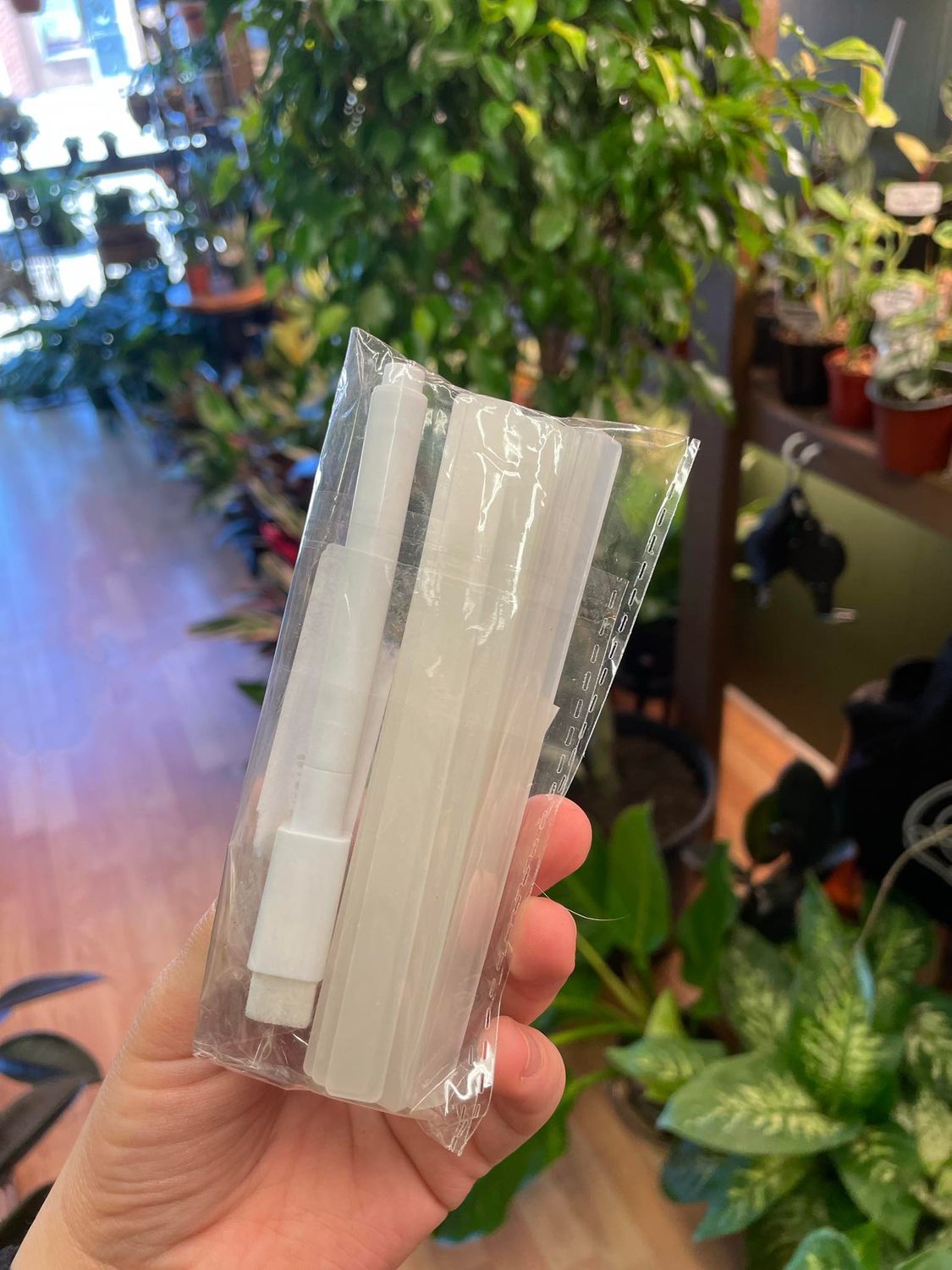 Clear Plant Tags w/White Dry Erase Pen (12pk)