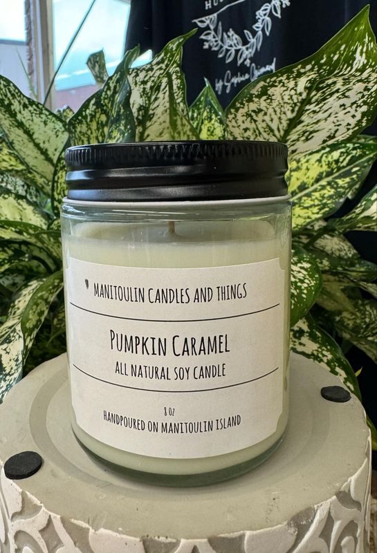 Pumpkin Caramel Scented Candle - 8 oz Clear Jar