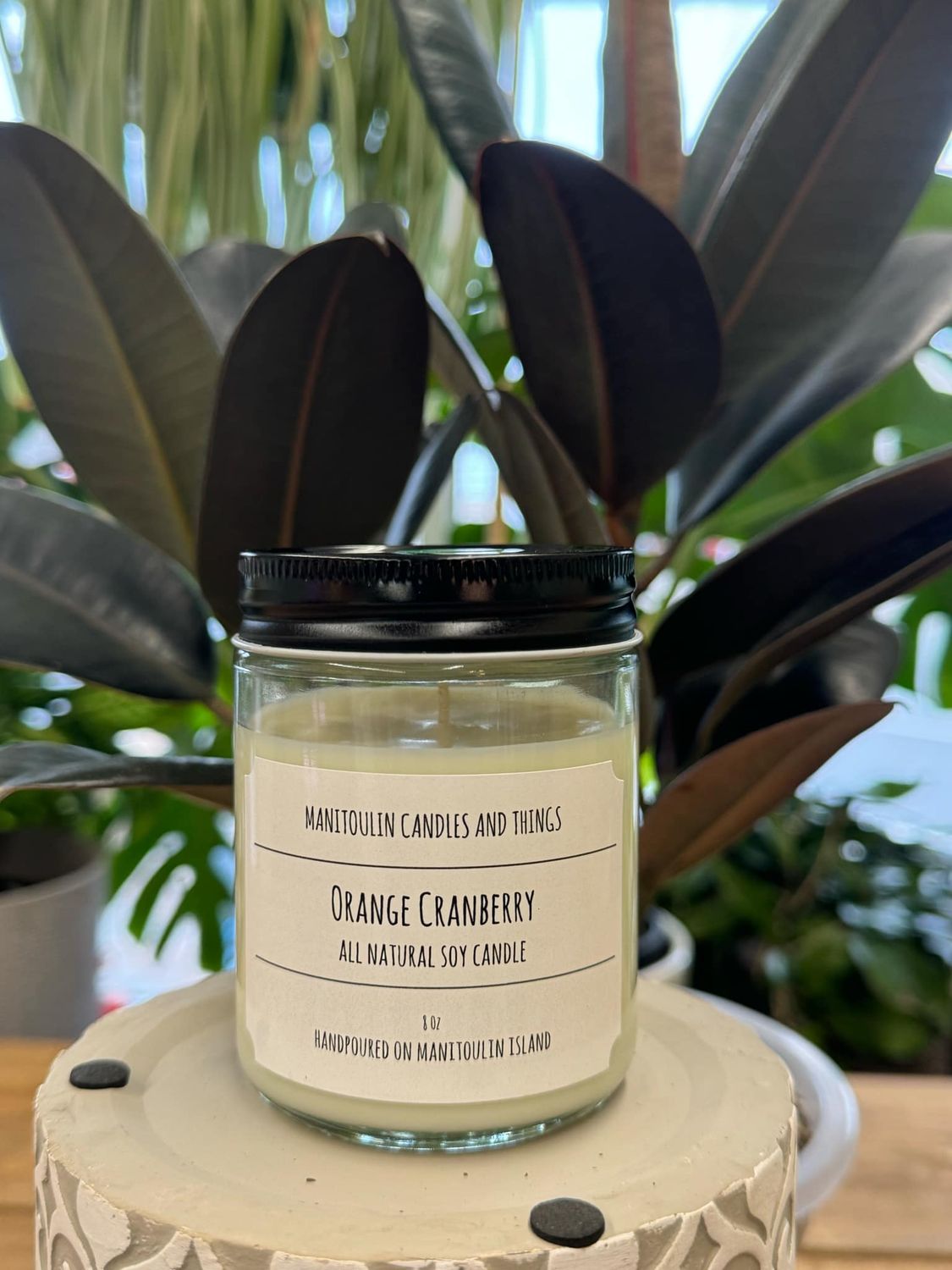Orange Cranberry Scented Candle - 8 oz Clear Jar