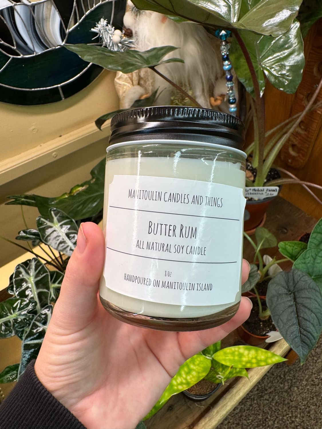 Butter Rum Scented Candle - 8 oz Clear Jar