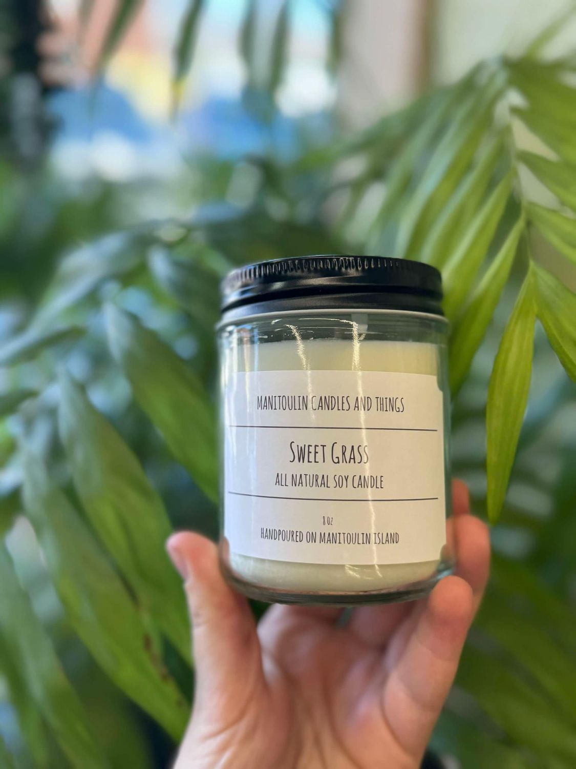 Sweet Grass Scented Candle - 8 oz Clear Jar