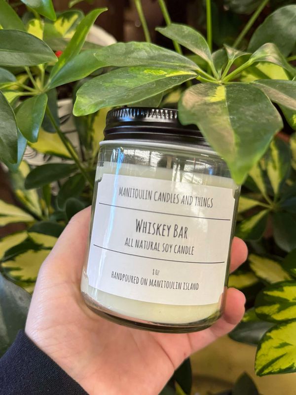 Whiskey Bar Scented Candle - 8 oz Clear Jar