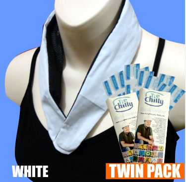 2 x Neck Coolers (Twin pack) includes 10 BONUS Cooling Strips and Free Shipping. 7 colours available.