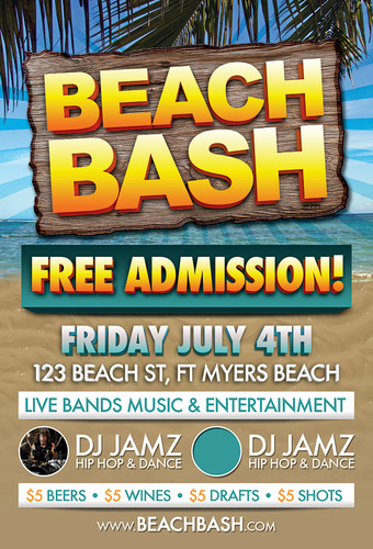 Beach Bash Party Flyer Template