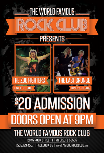 World Famous Rock Club Flyer Template