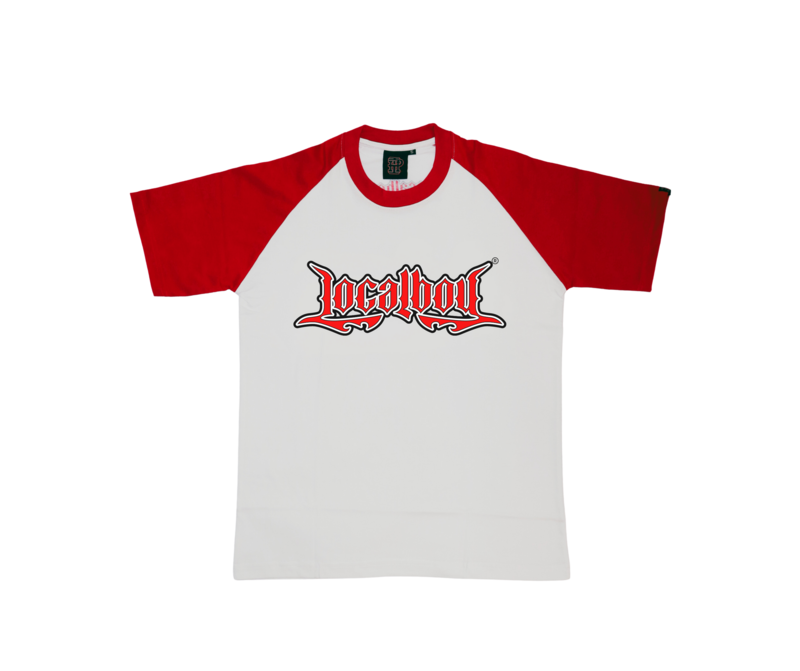Localboy RED Raglan Tee&#39;s Brand New Fashion 2023 Original 100% Cotton Screen Print Logo Design