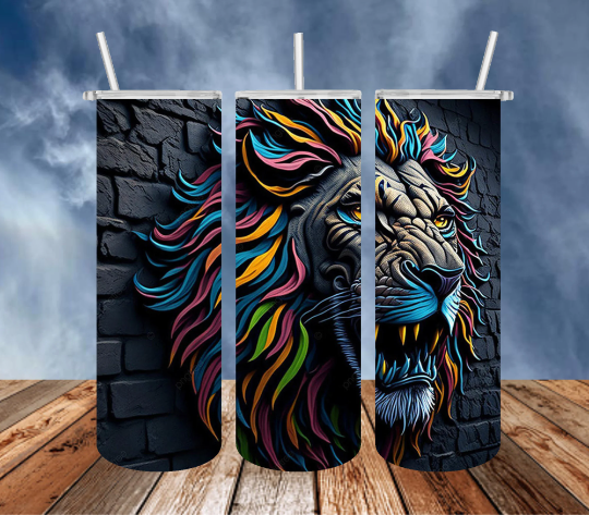 3D Neon Lion