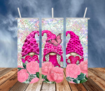 Gnomes Pink Floral