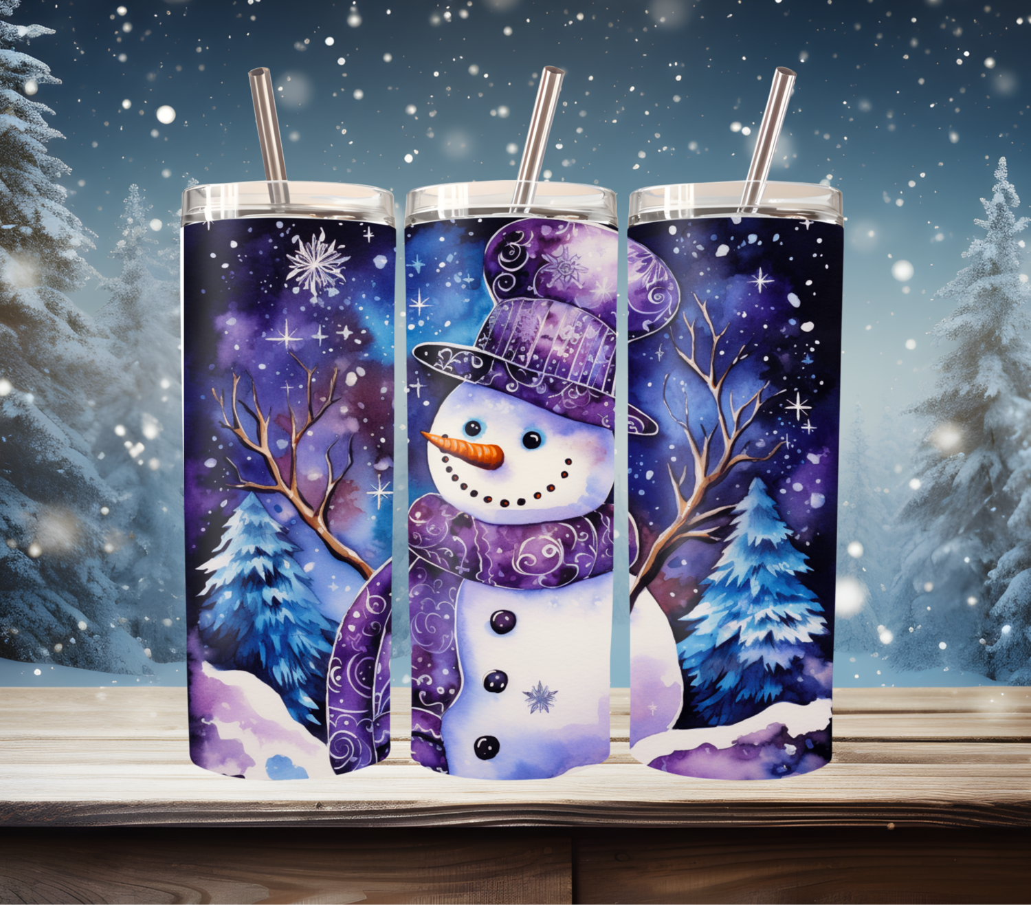 Snowman Purple Scarf Christmas!