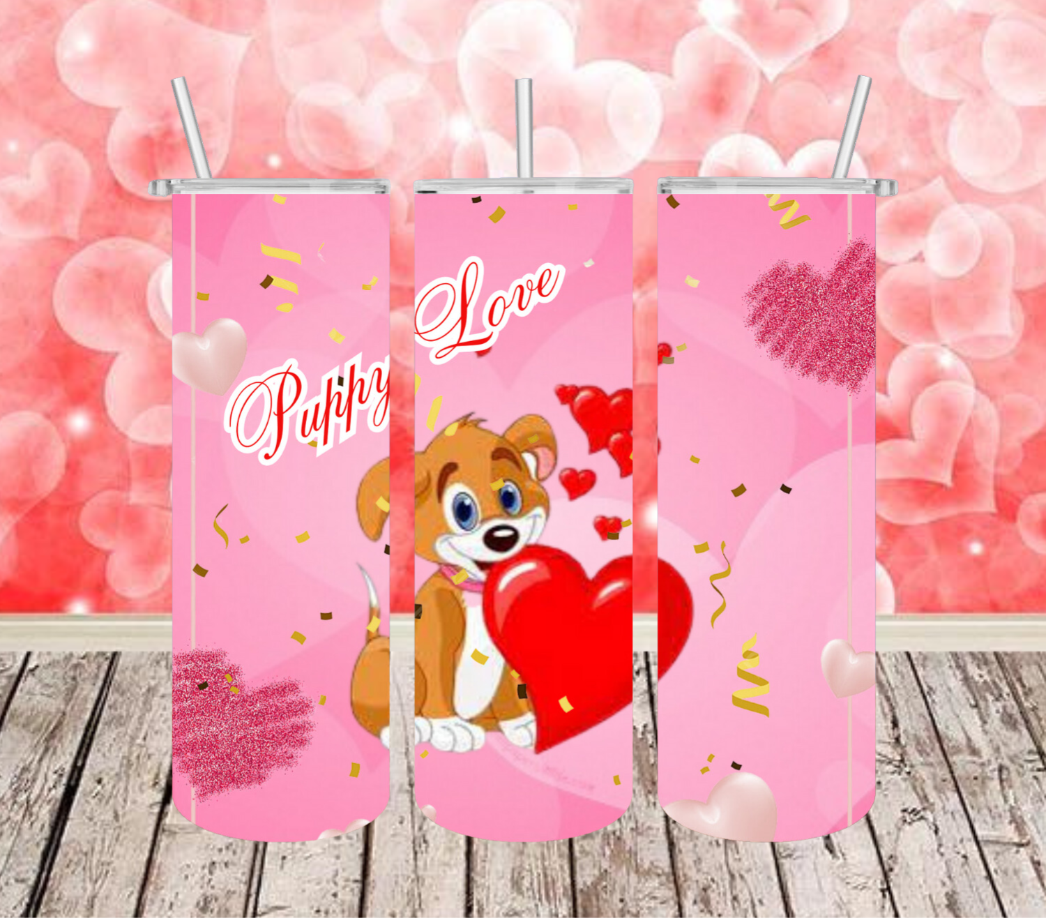 Puppy Love Valentine 1 Tumbler