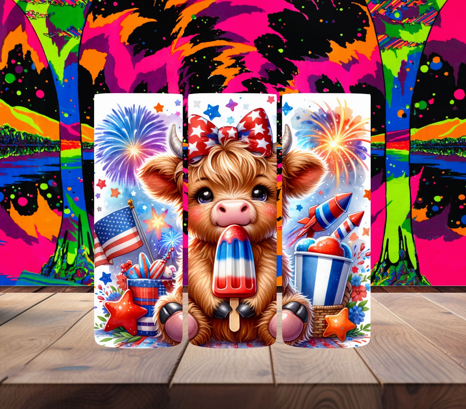 Highland Cow 4th of July