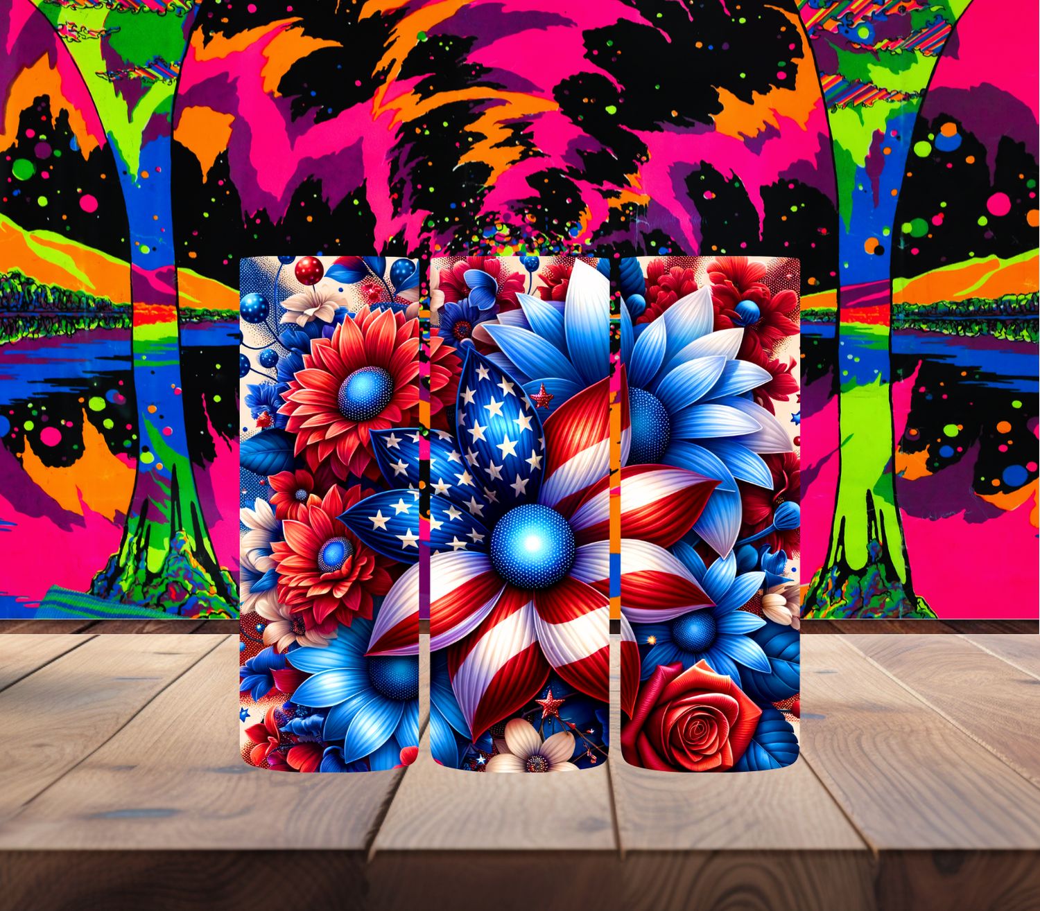 3D Patriotic Flowers