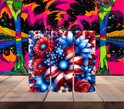 3D Patriotic Flowers