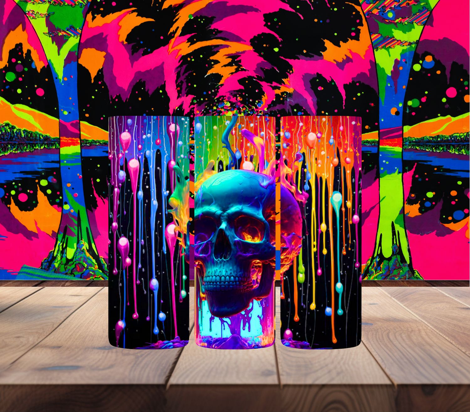 Color Dripping Skull