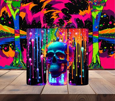 Color Dripping Skull