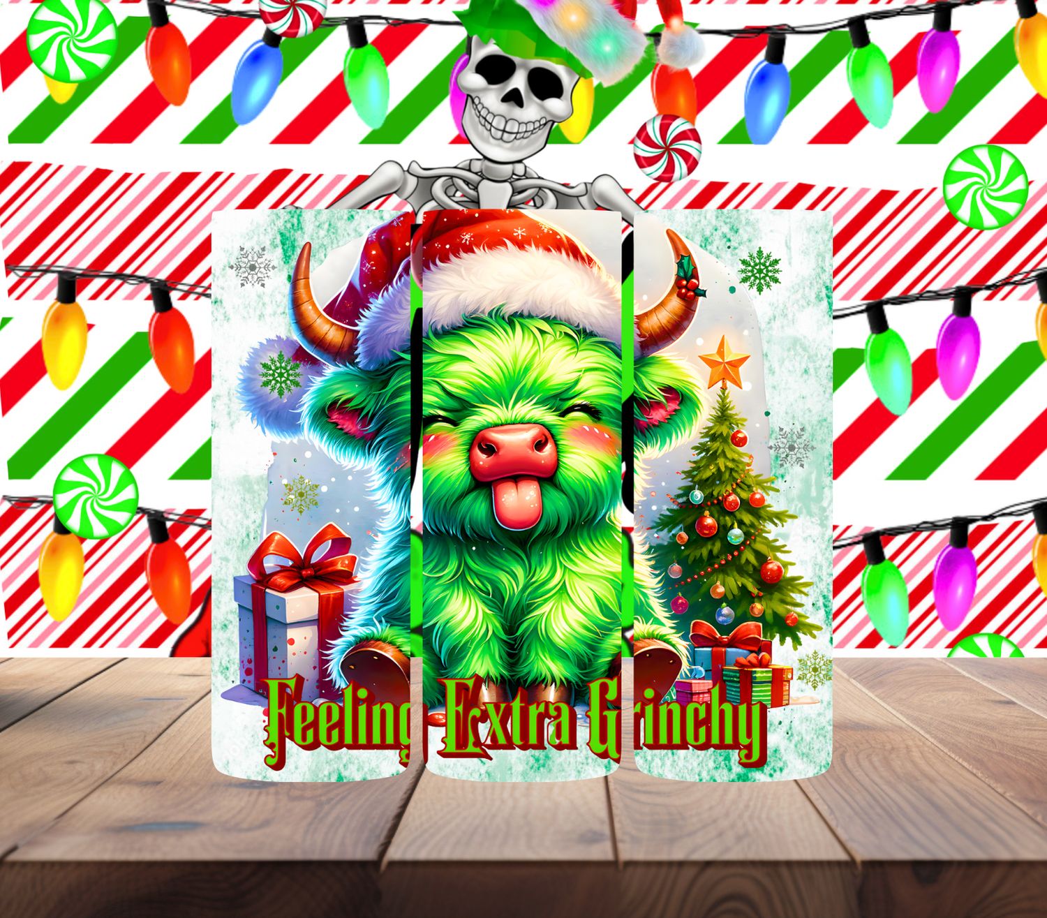 Feeling Extra Grinchy Christmas Highland Cow
