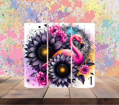 Black Sunflower Flamingo Mockup