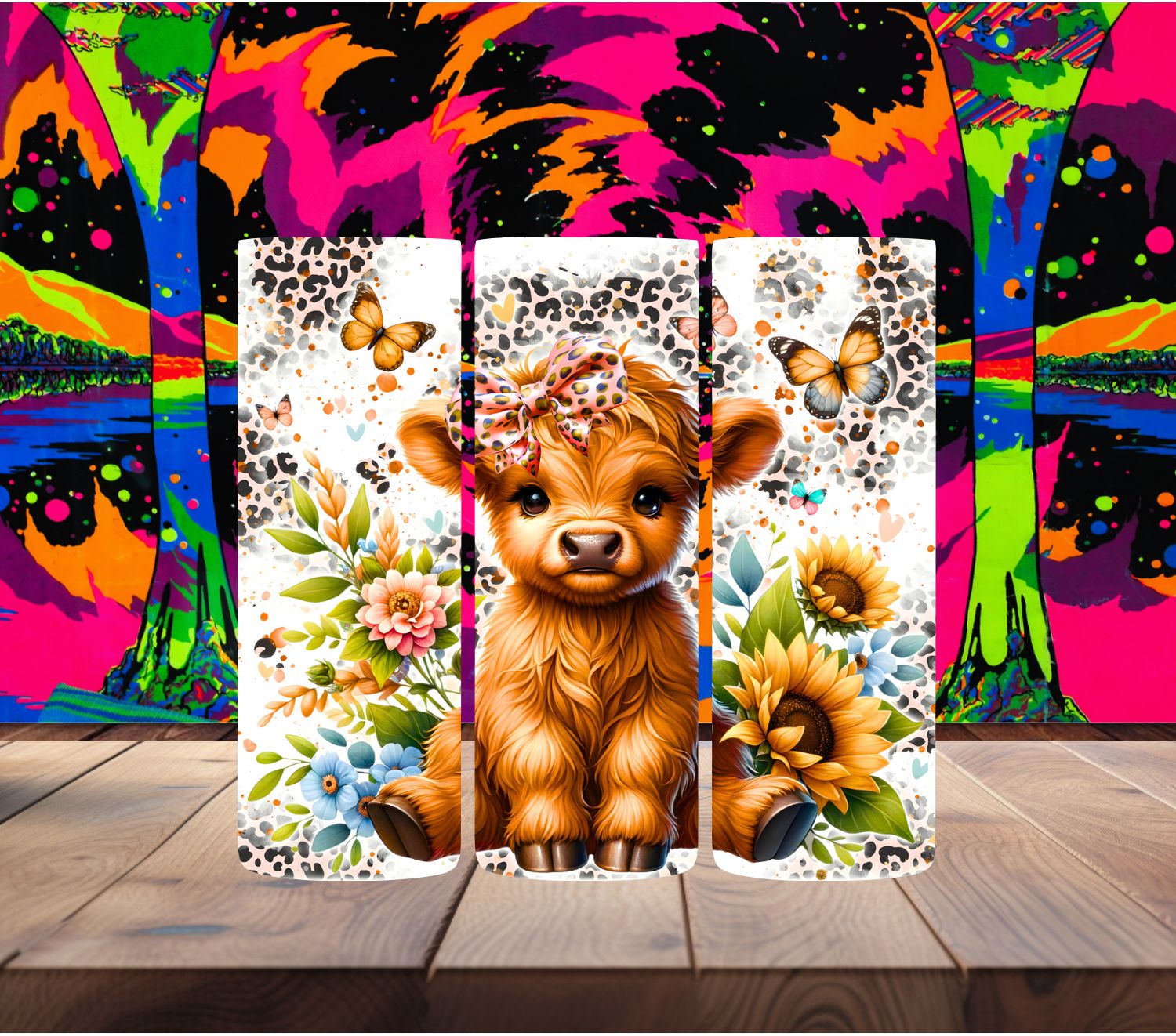 Highland Cow Sunflower