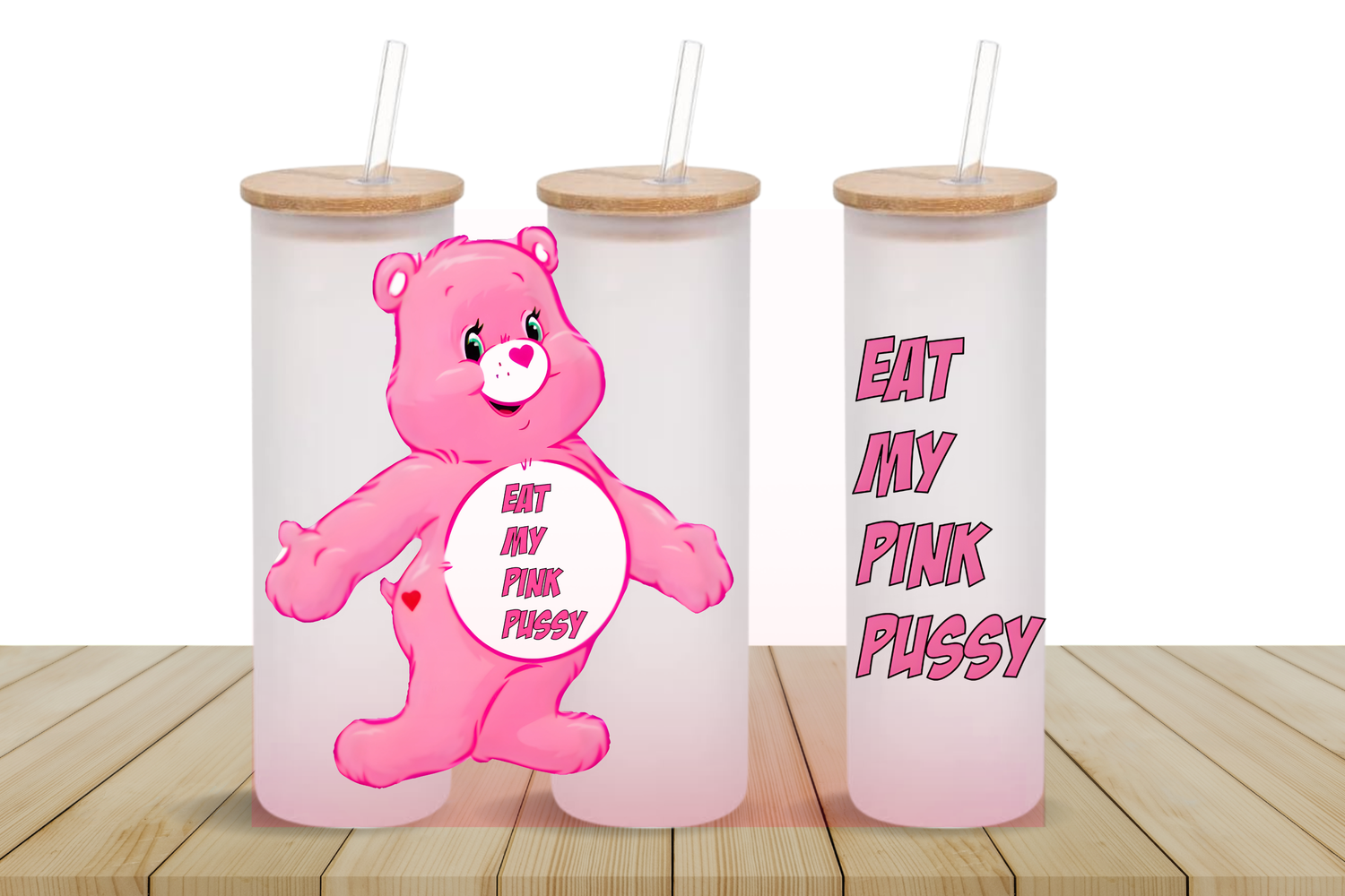 Swear Bear 16oz Tall Glass Ombre 4 Different Colors