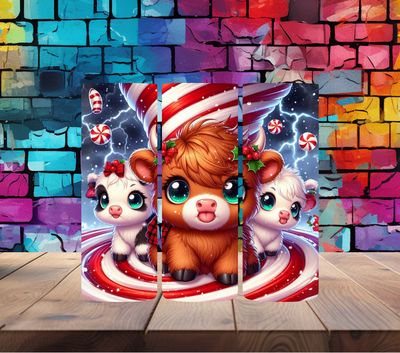 Candy Cane Highland Cows