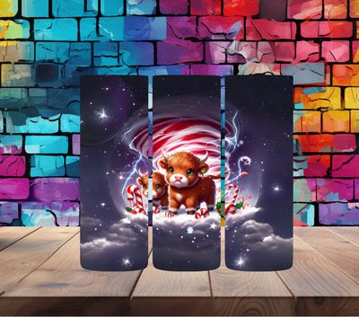 Candy Cane Land Highland Cow