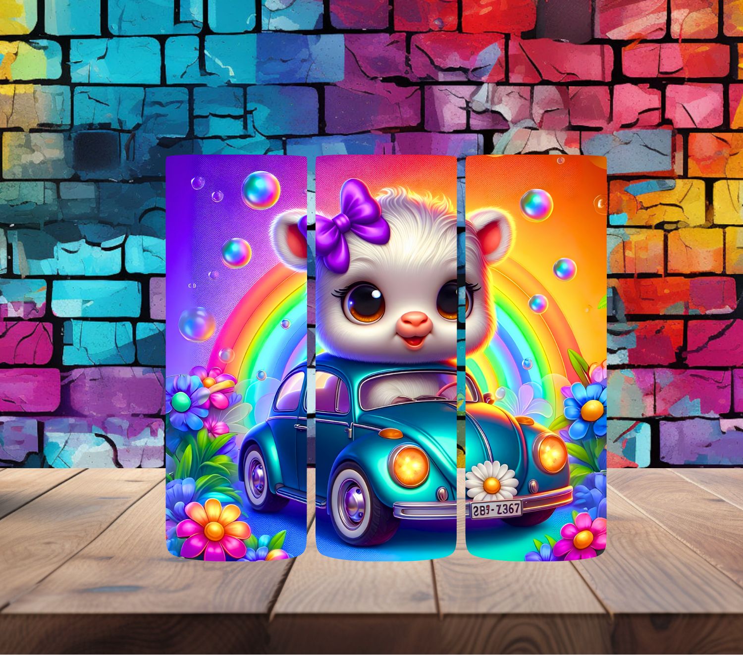 VW Beetle Highland Cow 1